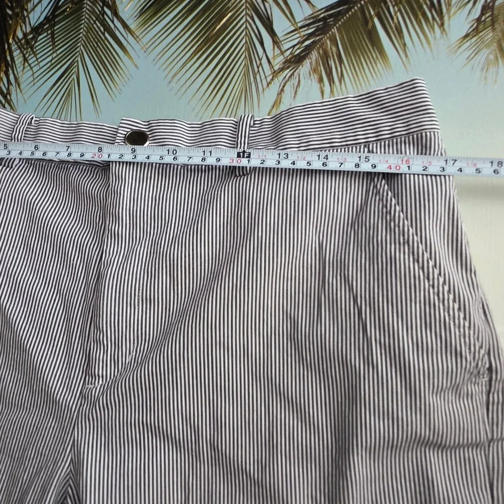 Lauren Active Ralph Lauren Womens‎ Blue White Striped Seersucker Shorts Size 12